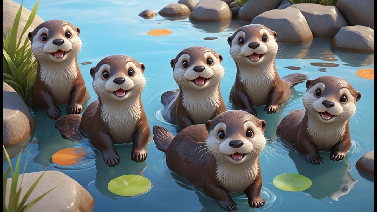 Fünf kleine Otter platsch platsch platsch | Lustiges Tierlied & Kinderlieder zum Mitsingen