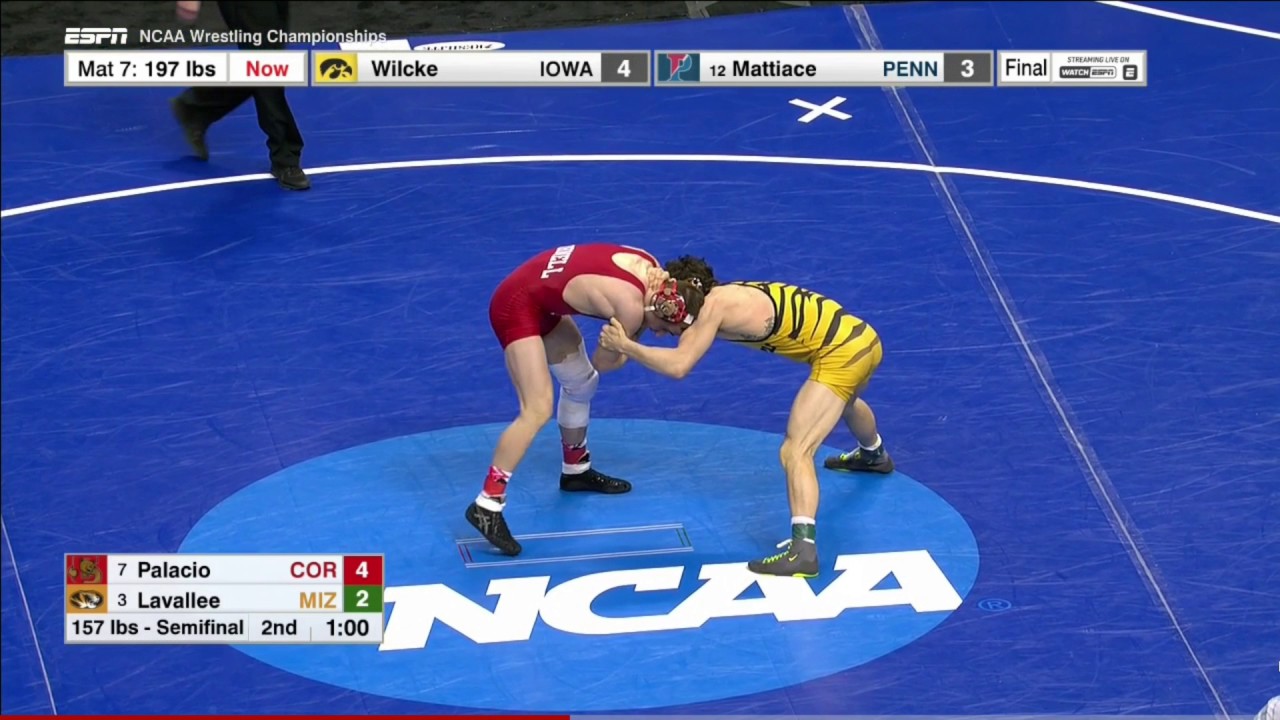 157lbs Joey Lavallee (Missouri) dec Dylan Palacio (Cornell)