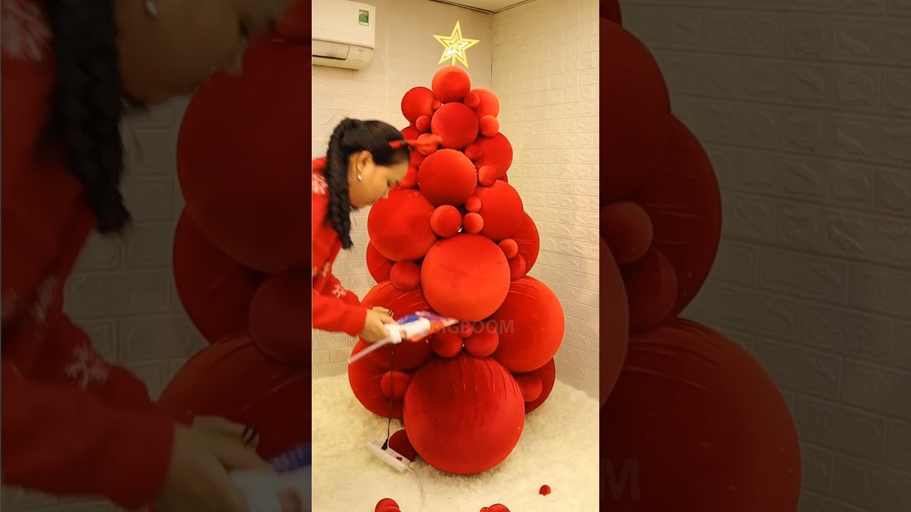 Luxury velvet Christmas tree made from newspapers