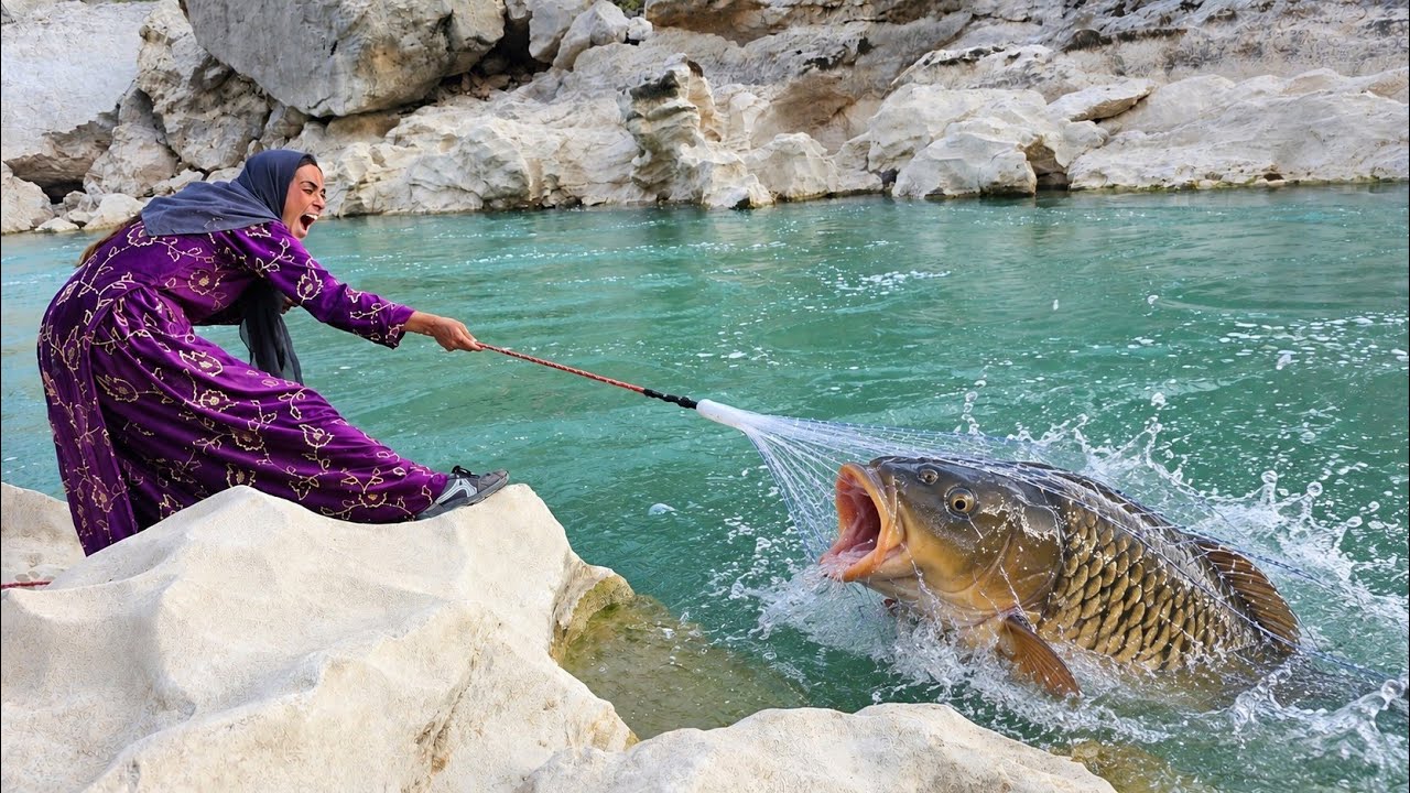 🔥🌊 Exciting Fishing Adventure in the Khersan River; Wild Nature of the Zagros Mountains