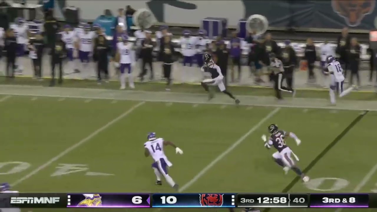 NAHSHON WRIGHT PICK 6 OFF JJ MCCARTHY 🔥 Vikings vs Bears 2025 Highlights