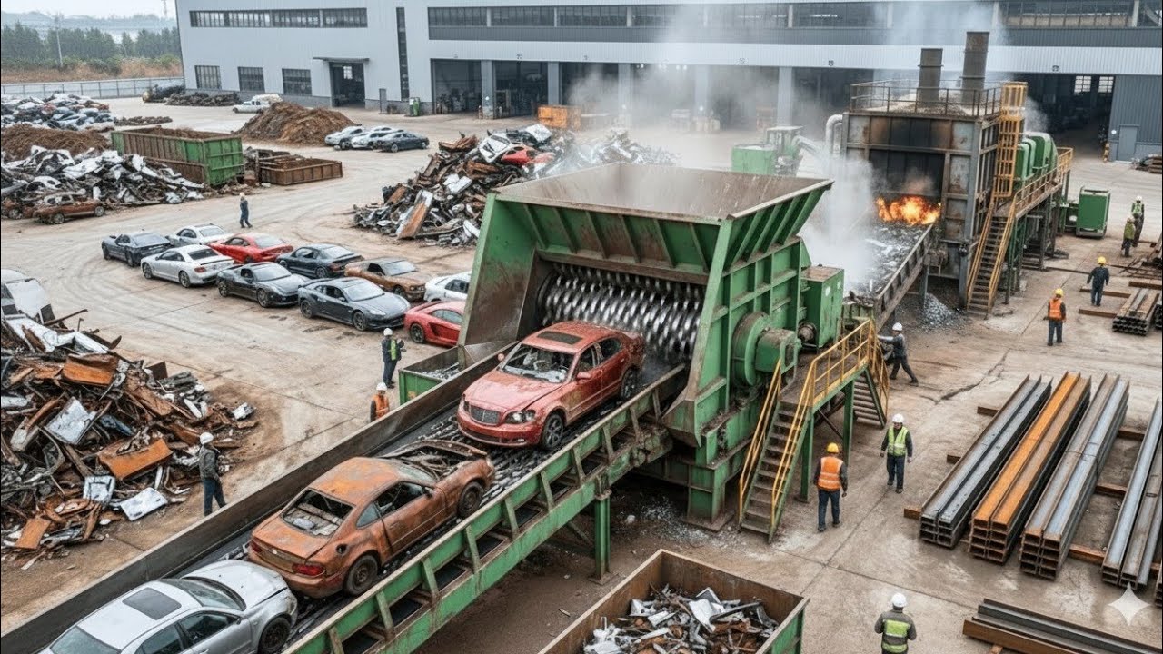 Inside the Mega Recycling Industry How Millions of Scrap Cars Turn Into Massive Steel Beams