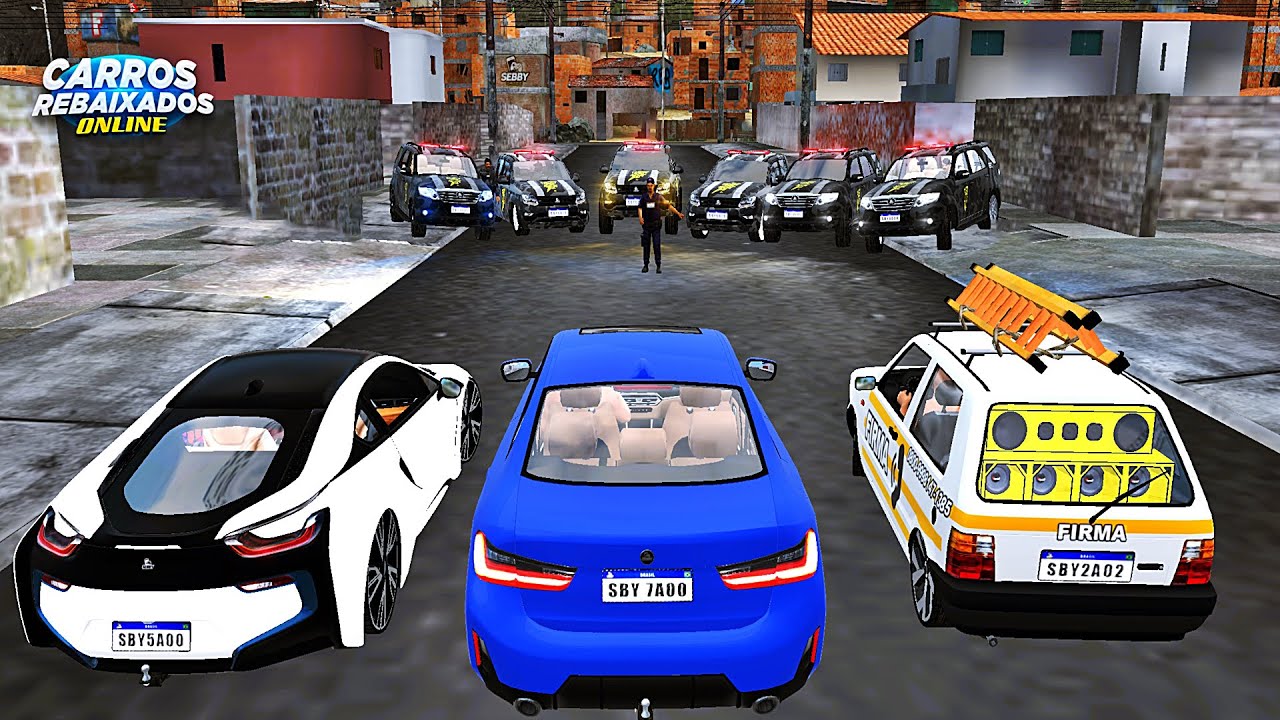 CARROS REBAIXADOS ONLINE | 2 BMW vs UNO MILLE DE FIRMA FOMOS PARADOS POR 6 VIATURAS