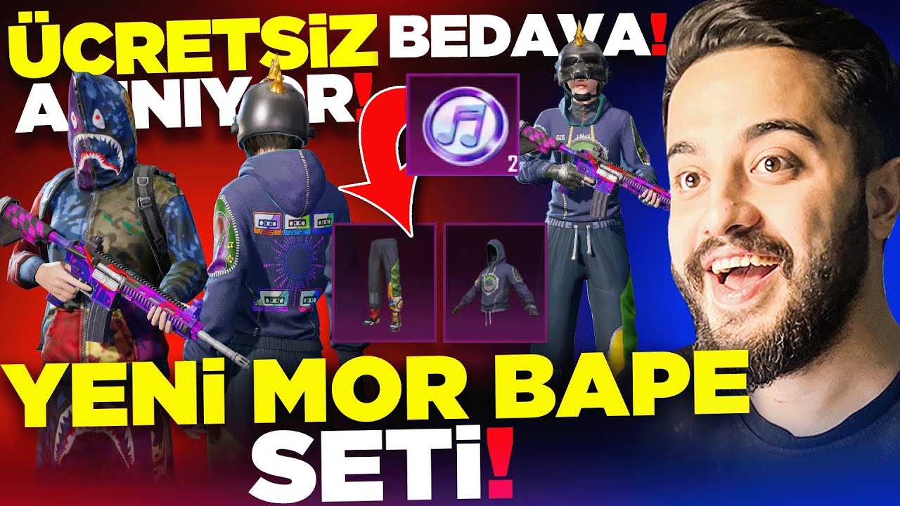 OHA! ÜCRETSİZ MOR BAPE SETİ?! BEDAVA ALINAN EFSANE KOMBİN GELDİ! PUBG Mobile
