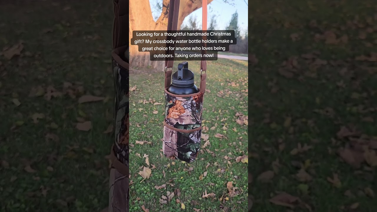 camo crossbody water bottle holder unique Christmas gifts  