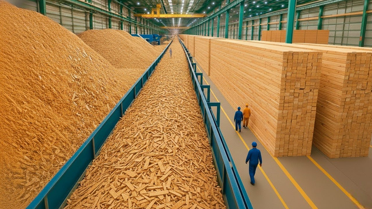 Jak Miliony Płyt Wiórowych Powstają Z Recyklingu Drewna Na Masowych Liniach Produkcyjnych