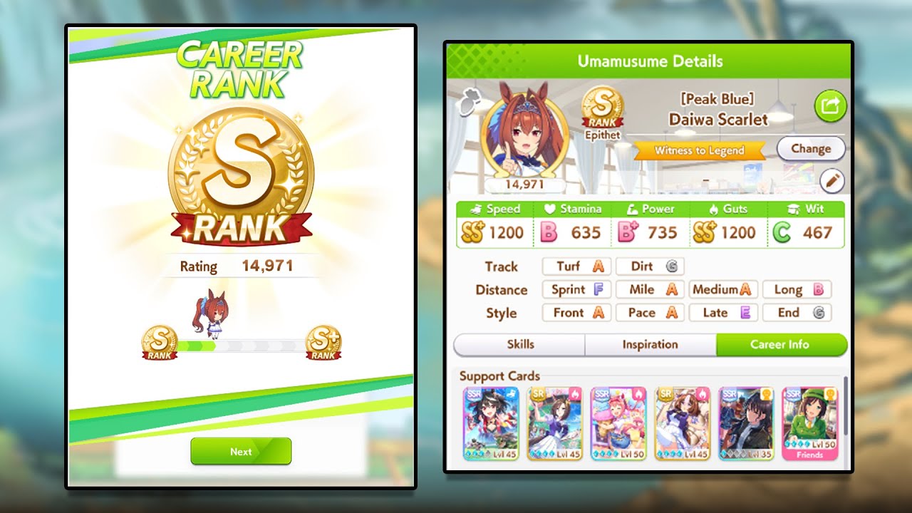 Daiwa Scarlet GutsPal Deck S rank 14,9k Playthrough  [Umamusume]