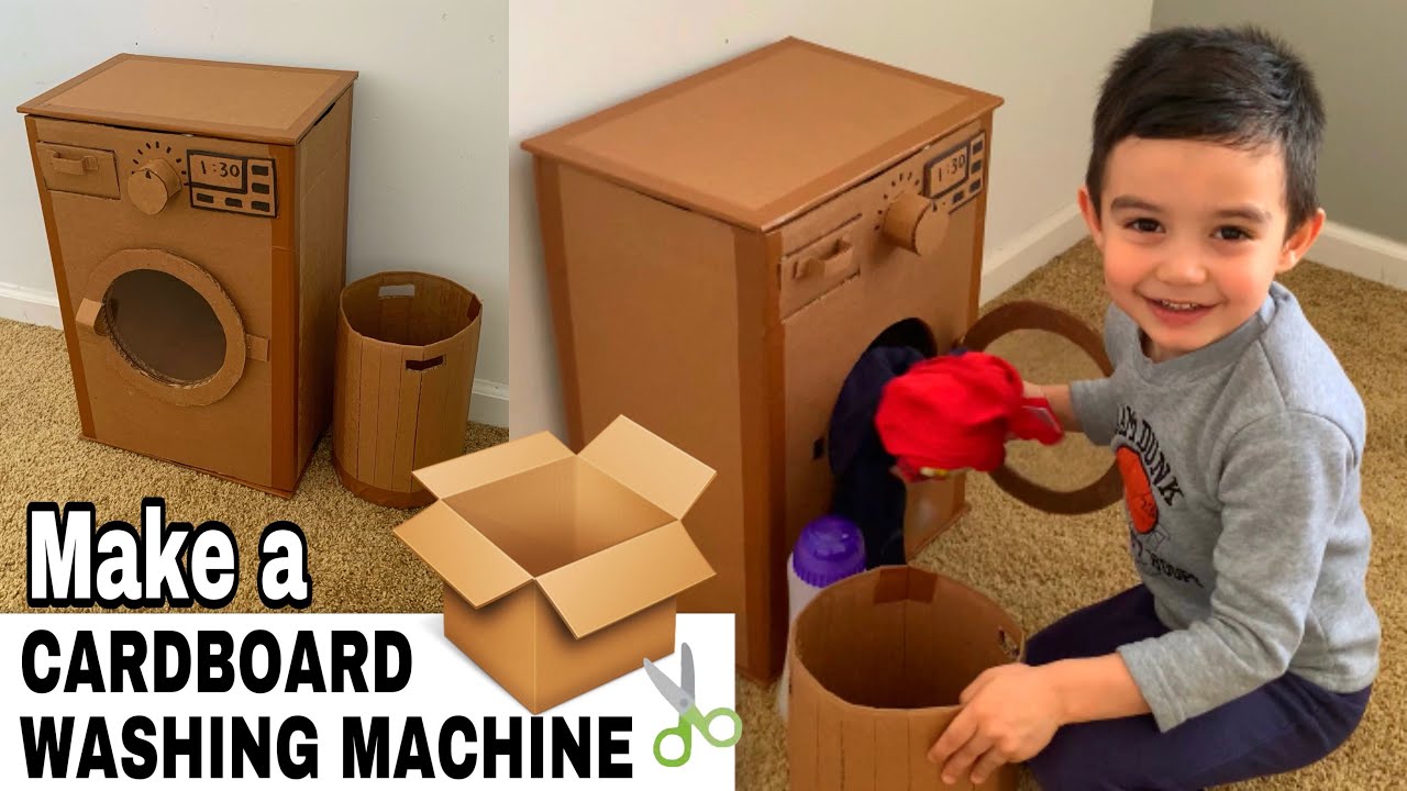 DIY | How to make a washing machine using cardboard