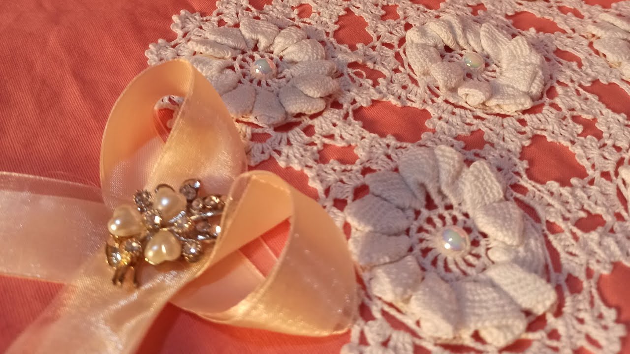 06/07/2024🎀10/365أجمل الأعمال باللون الجمبري les plus beaux draps crevette au crochet,💯🦐