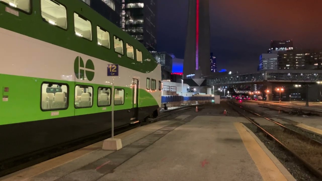 GO Train  Cab Car 246 leaves Union (Toronto) bound for Kitchener
