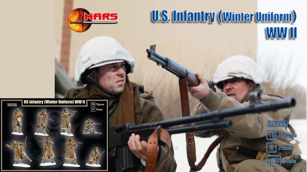 Unboxing Mars Figures 32039 - 1/32 US Infantry (winter dress) WWII plastic model kit