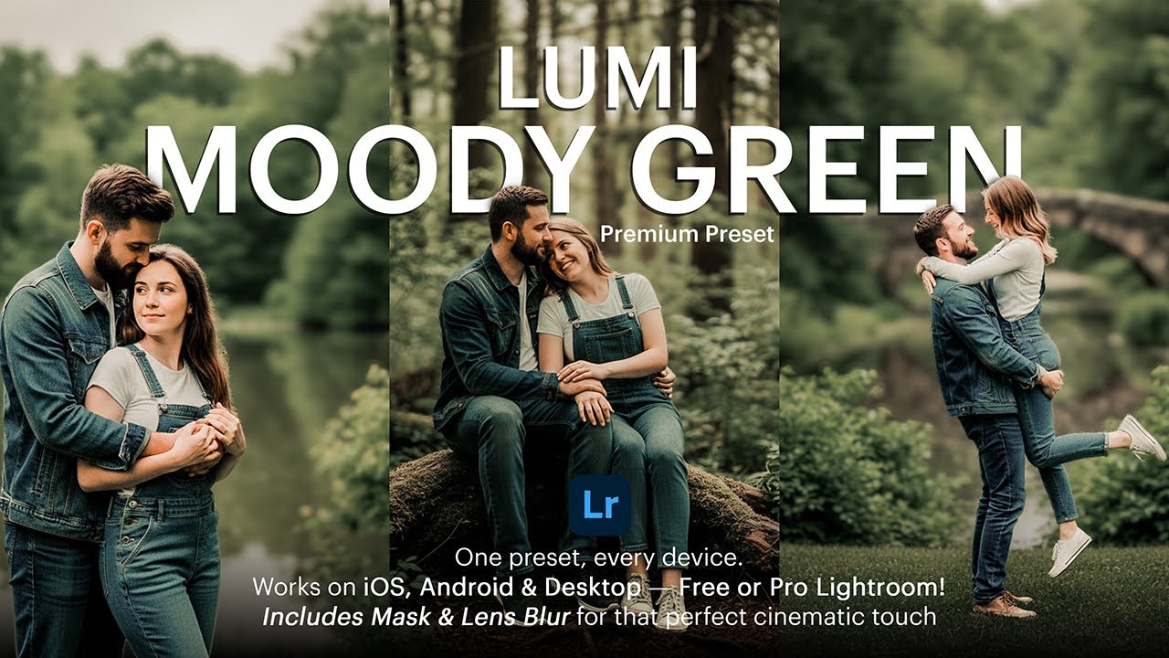 Lumi Moody Green Outdoor Photoshoot Free preset | Lightroom Presets DNG & XMP Free Download