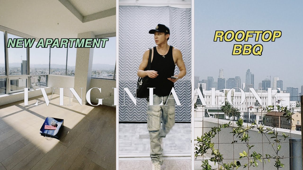 Livin in LA: Ktown Apartment Move in POV // BBQ on the Roof // LA Sunset