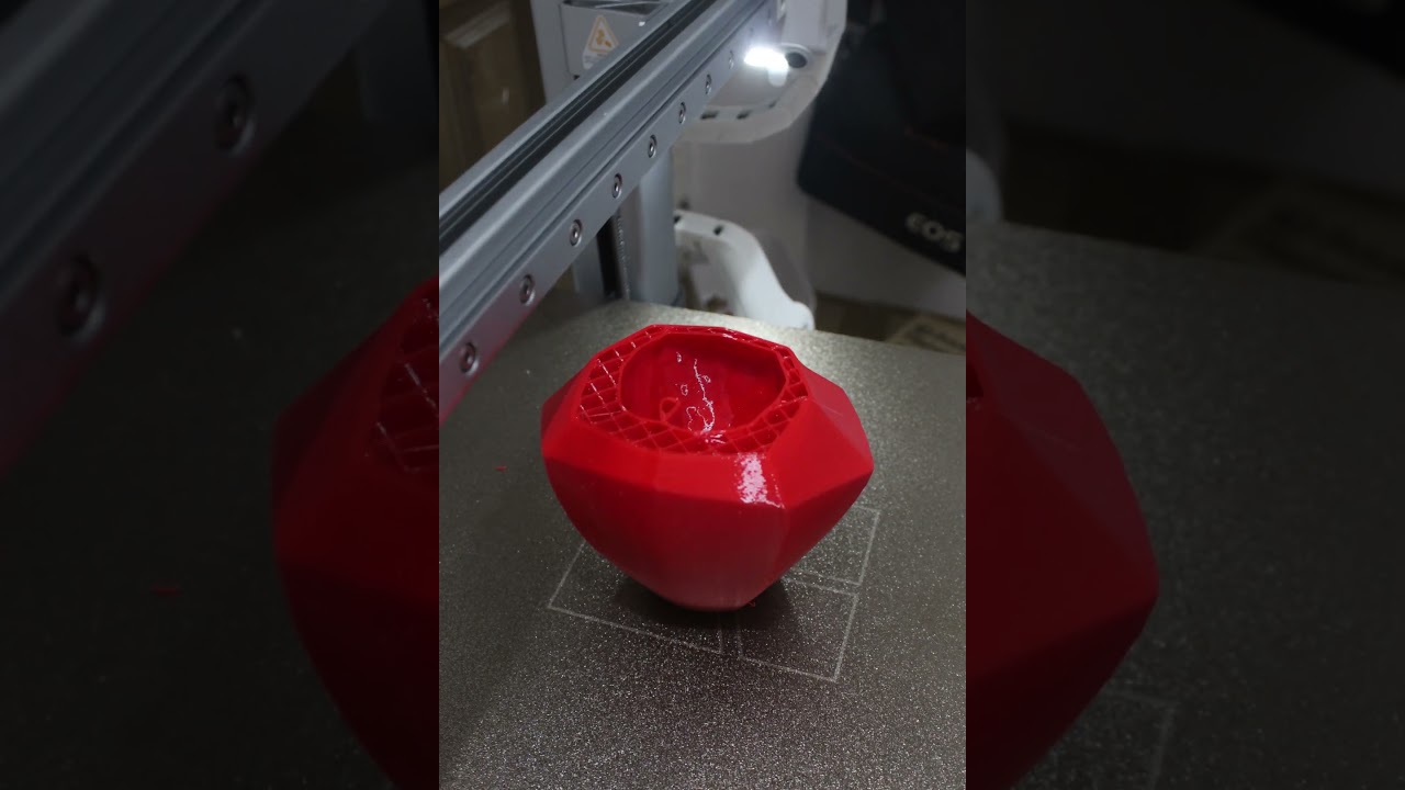 3D Print Timelapse: Matte Red Vase 🖤✨ | Minimalist Modern Design (Bambu Lab P2S/A1 Combo)