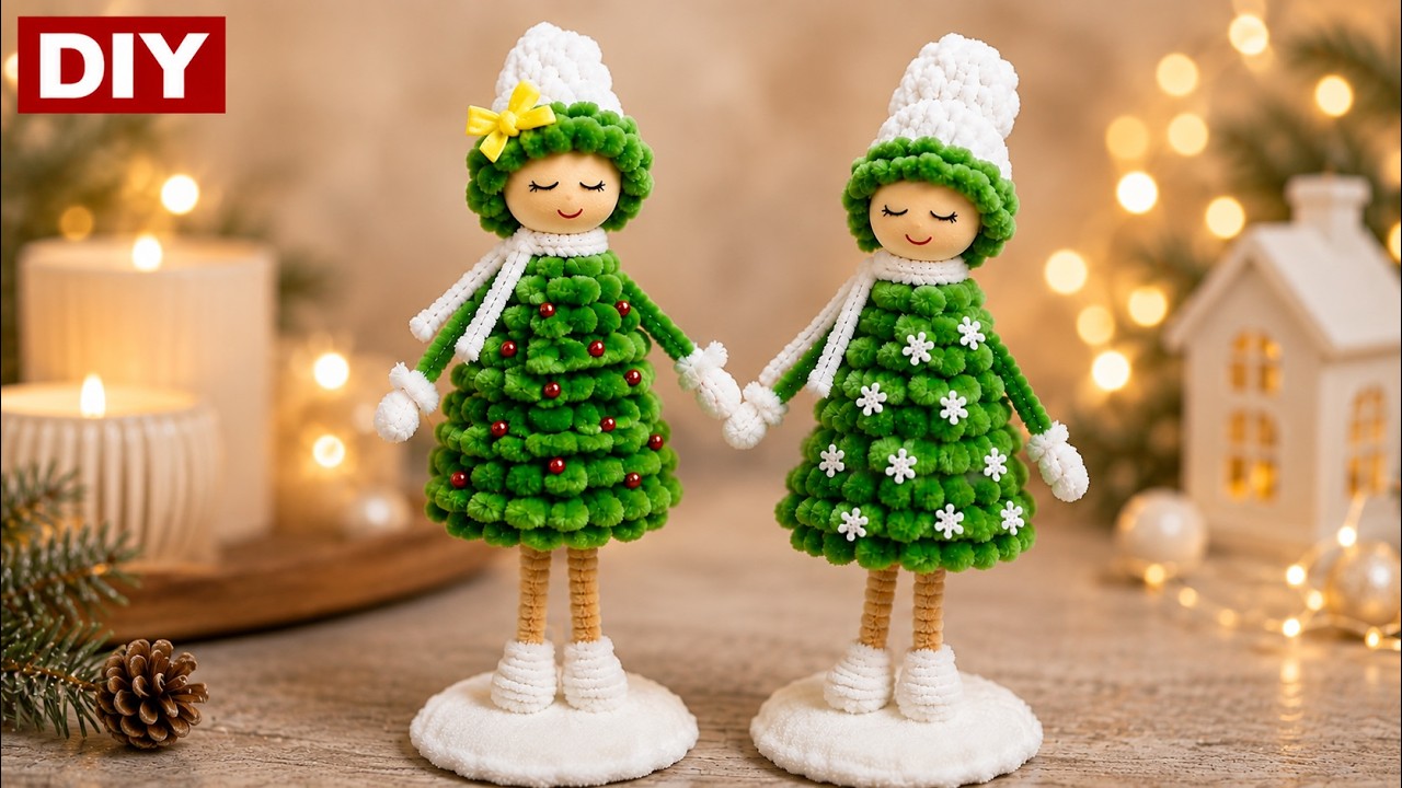 Кукла-ёлочка 🎄 Удивительная новогодняя поделка своими руками | DIY из синельной проволоки