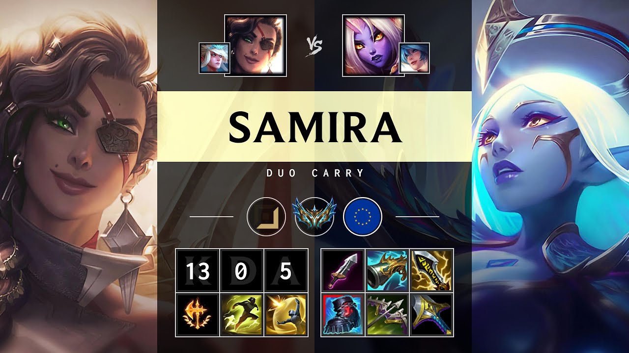 Samira ADC vs Soraka: Quadra Kill, Legendary - EUW Challenger Patch 25.S1.1