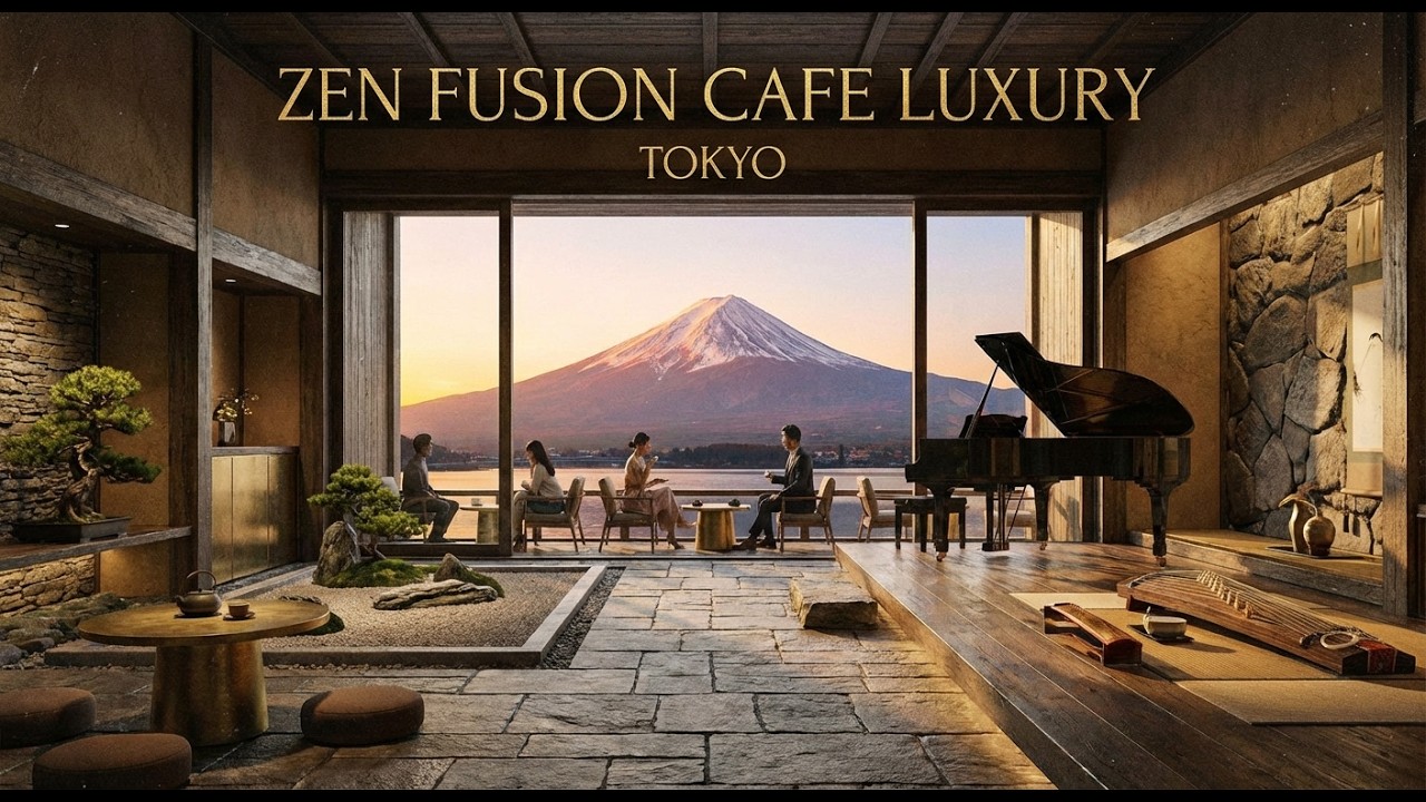 Zen fusion cafe luxury tokyo 4K #music #oriental