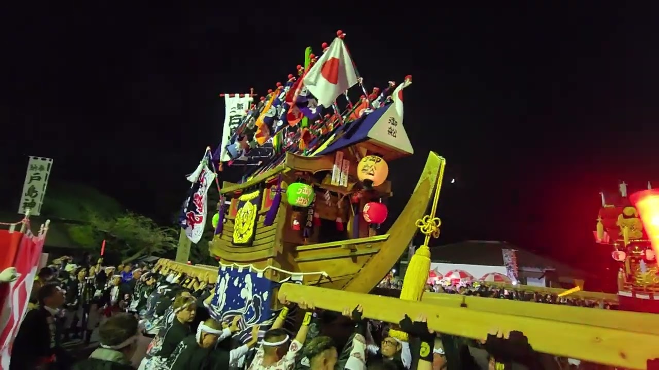 2025年乙島祭り 日曜日 夜 境内