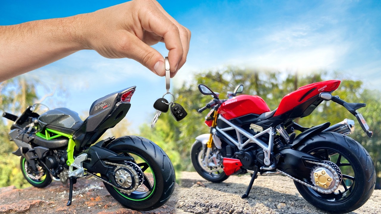 Unboxing of  Kawasaki Ninja H2R |  Ducati Super Naked S  | Scale 1:12 Model | Collectible 🤩⚡