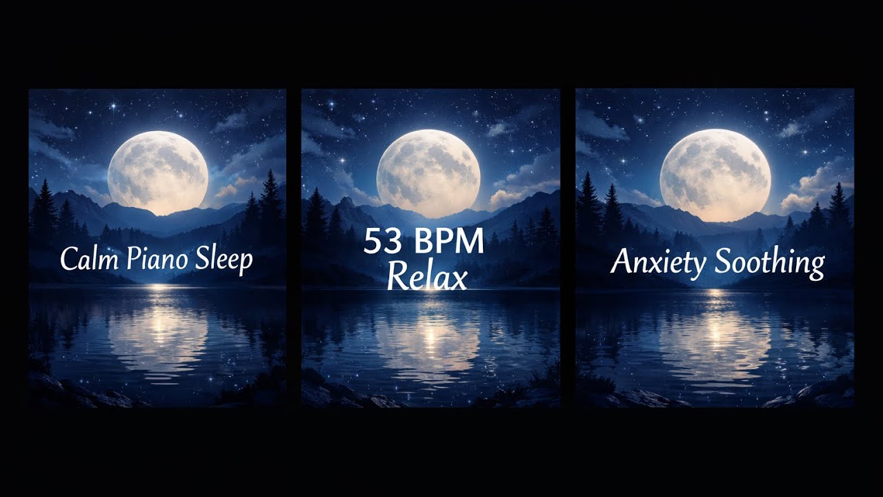 Calm Piano Sleep Music 🌙 Anxiety Soothing & Deep Relaxation | 53 BPM