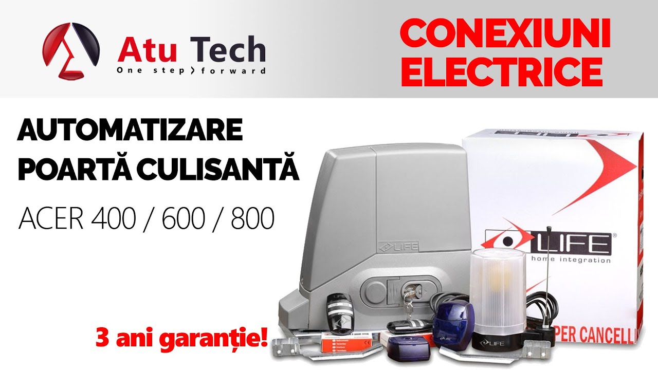 Cum realizam conexiunile electrice pe automatizarea de poarta culisanta Life Acer -  400/600/ 800 Kg