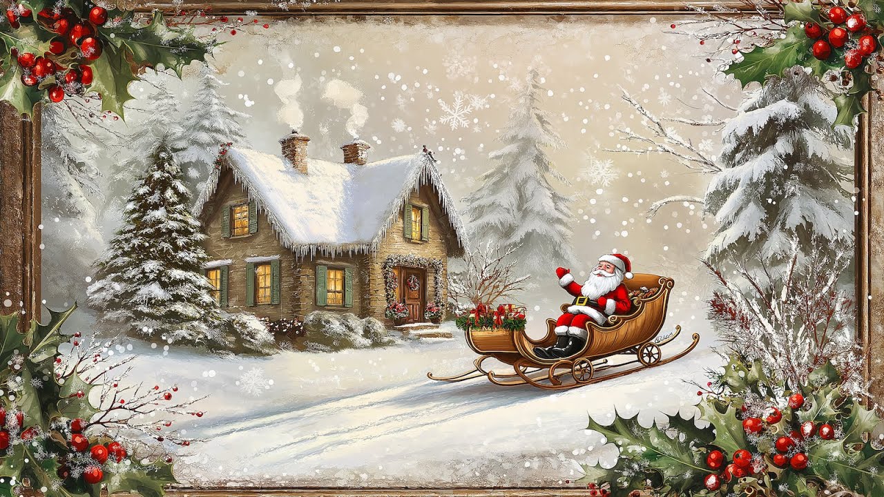 Cozy Christmas Slideshow For Your TV | 60 Images | 10 Hours | 4K | Christmas Art For Your TV