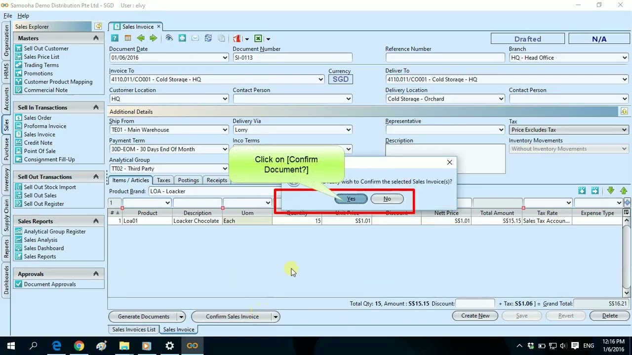 How to Create Sales Invoice Without Inventory Movement