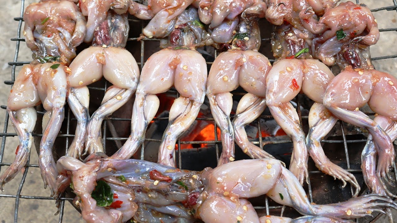 Yummy Spicy Frog BBQ | Frog Recipe| Cambodian cooking style