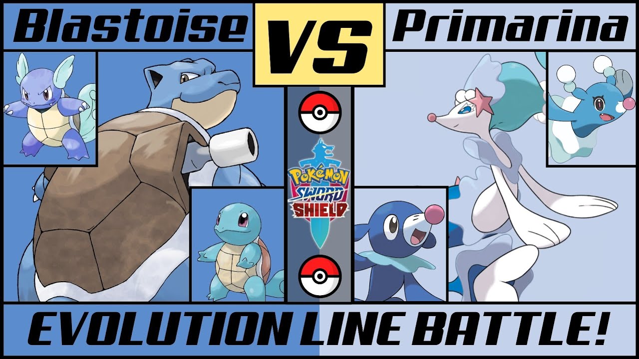 BLASTOISE vs PRIMARINA - Evolution Line Battle! (Pokémon Sword/Shield)