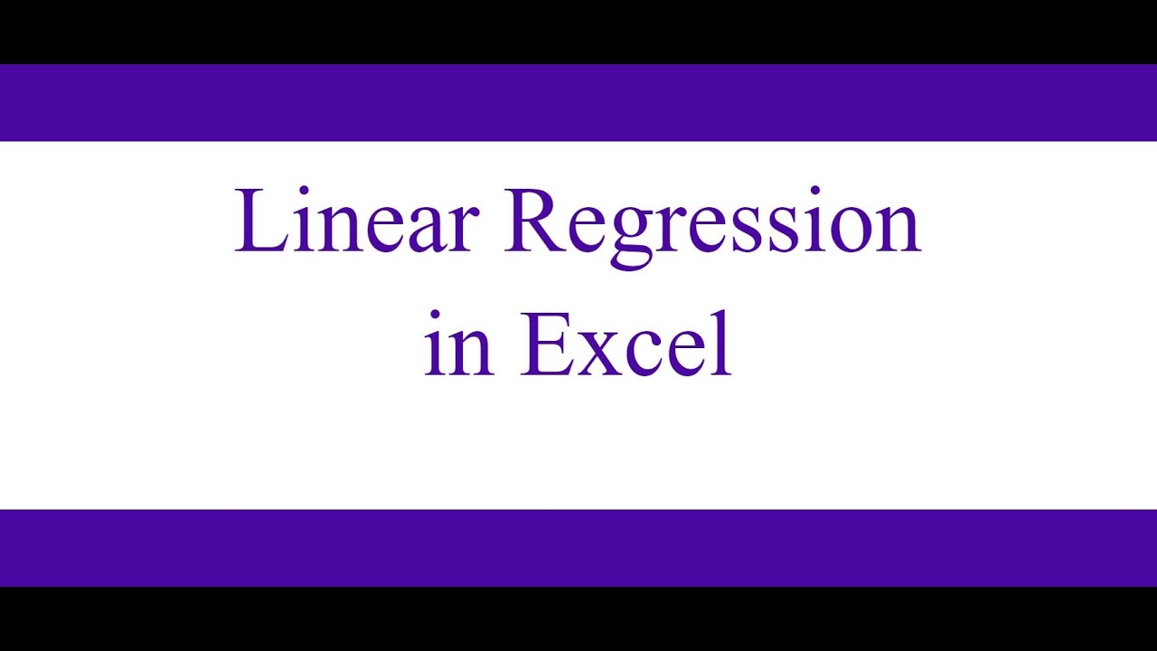 Spreadsheets: Linear Regression Analysis in Excel [ Novice ]