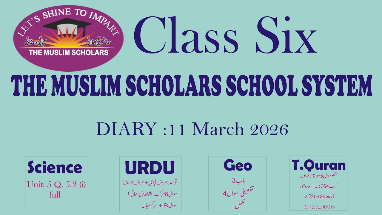 Class 6th , 11 March 2025 , Tmsss