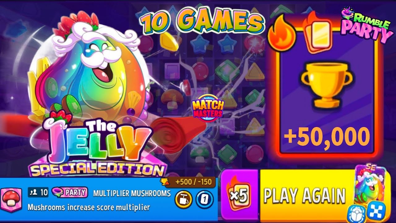 +50,000 Trophy🏆(RUMBLE PARTY) Multiplier Mushrooms 🍄 Blow'Em Up/ Play 10 Games