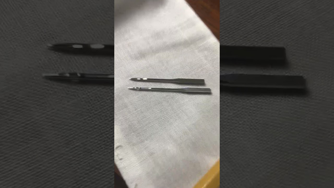 Vintage Free rotary sewing machine original needle compared to 15x1 standard needle 