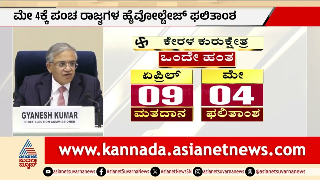 ಪಂಚರಾಜ್ಯ ಚುನಾವಣೆ ಡೇಟ್ ಫಿಕ್ಸ್: ಕರ್ನಾಟಕದ ಈ 2 ಕ್ಷೇತ್ರಗಳಿಗೂ ಎಲೆಕ್ಷನ್! | Election commission 2026