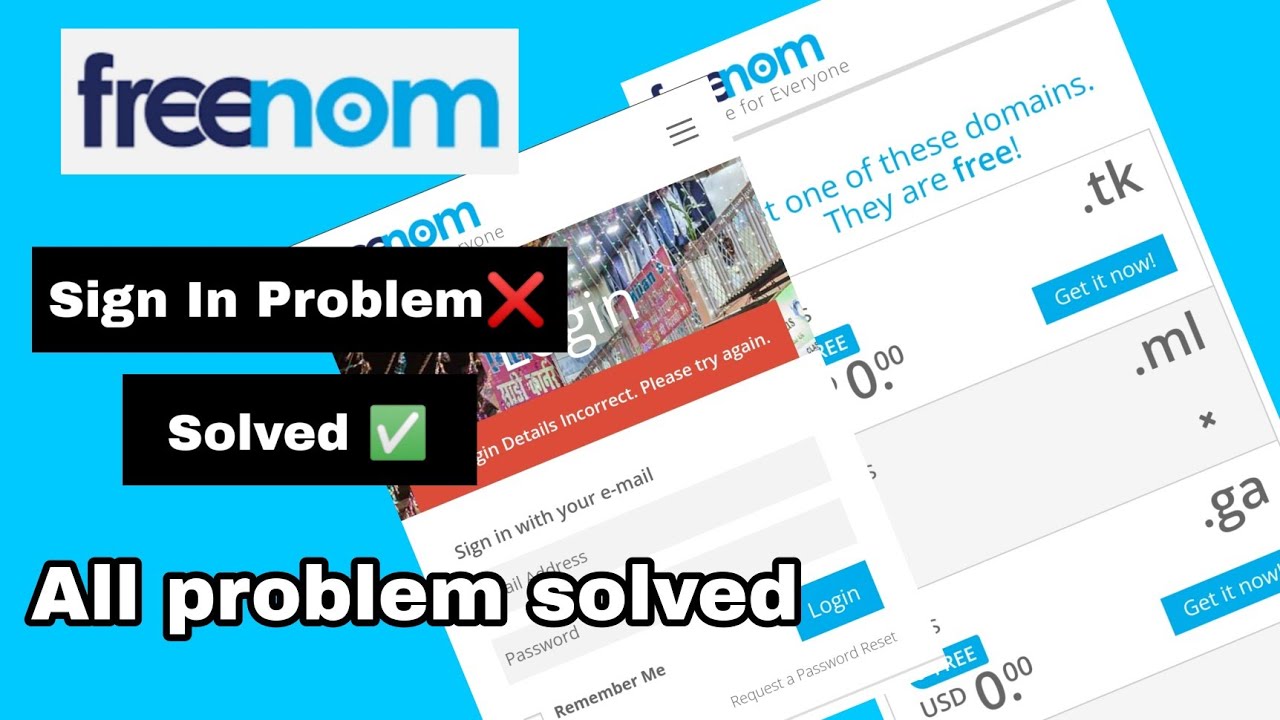 How to get a free domain on phone / Freenom signin problem solved #freenom #freedomain #domain