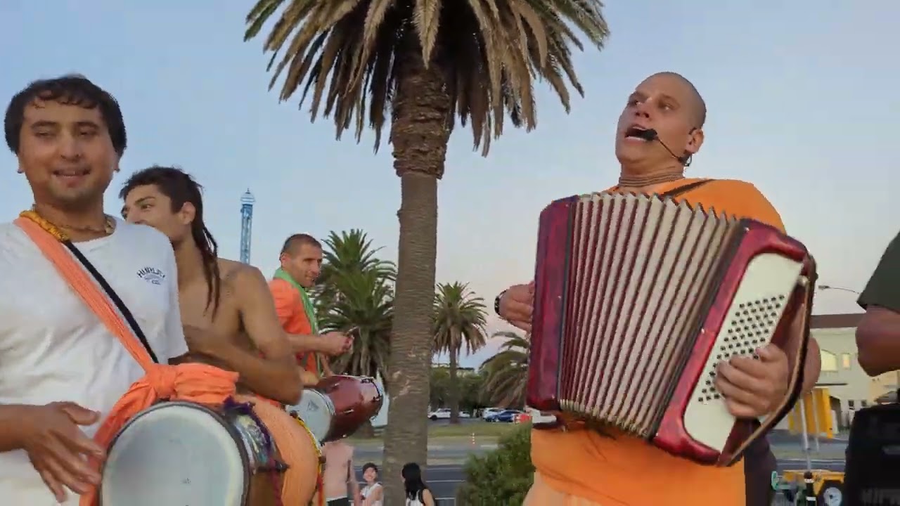 Hare Krishna Chanting - Sunset Party - St Kilda Beach, Melbourne #harinamaruci