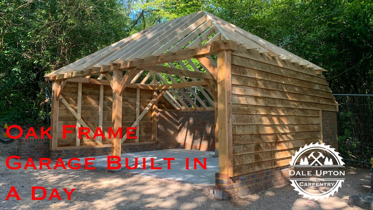 Oak Frame Two Bay Garage Built In A DAY !
