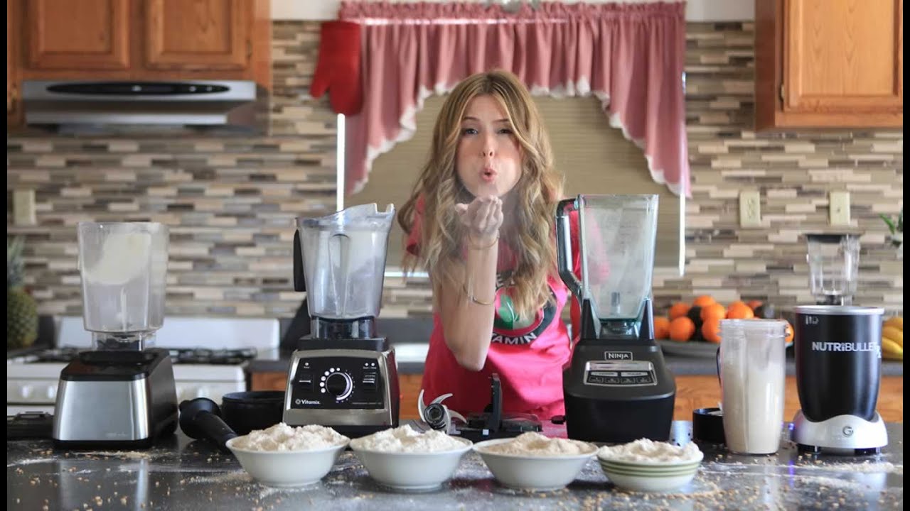 How to make Flour - Grain - Mill - Grinding - Blend off. Blendtec vs Vitamix - Nutribullet vs Ninja.
