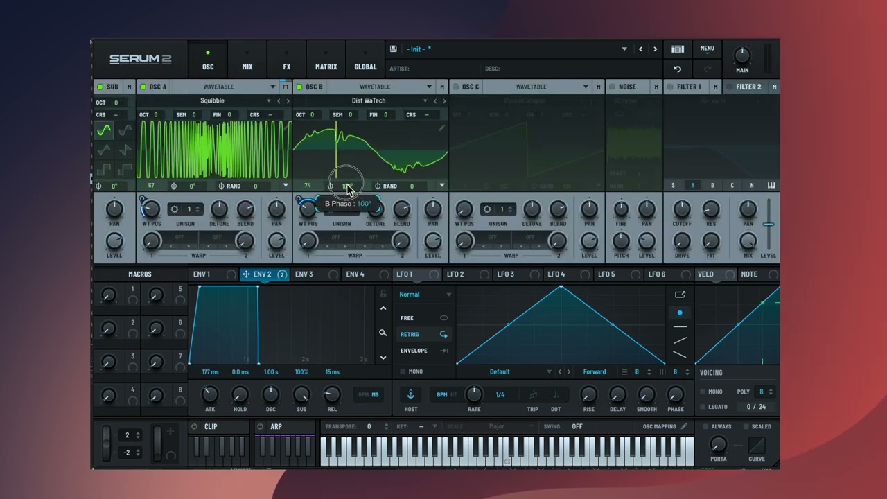 Serum 2 Hefty Dist Wahtech Bass (Sound Design Tutorial)