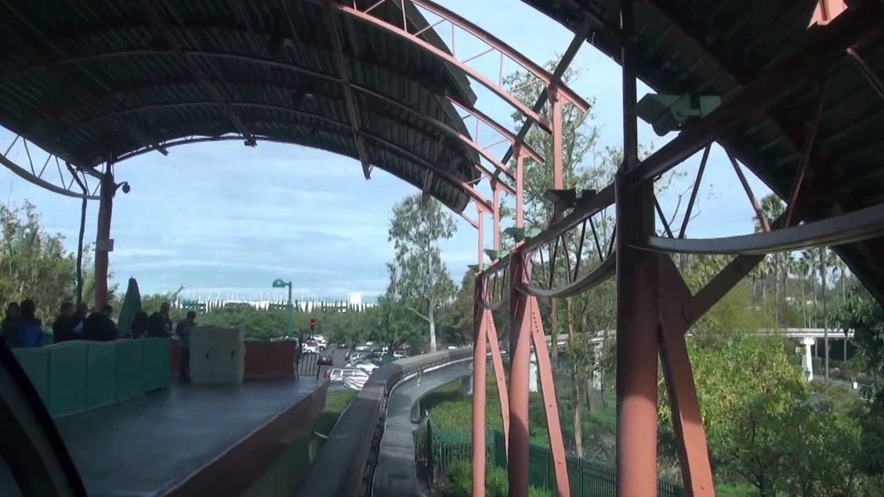 2012 Disneyland Red Monorail Front Cabin View, Entrance to Exit Jan 1st HD (1080p) Stablized