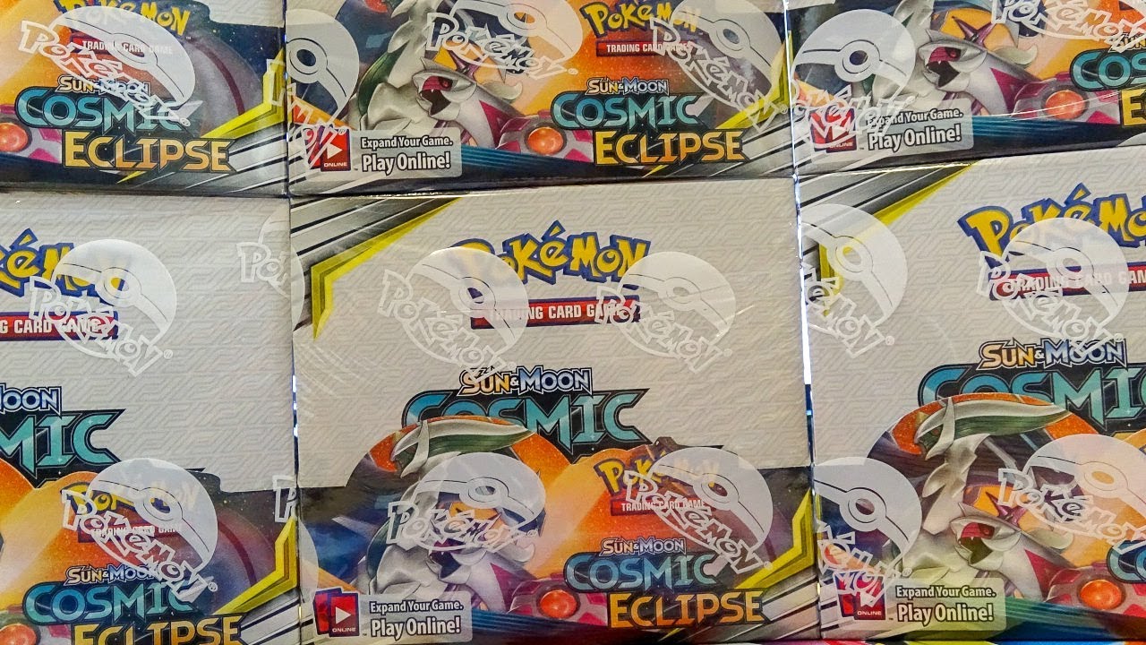 Opening a case (6 booster boxes) of Pokemon Cosmic Eclipse!