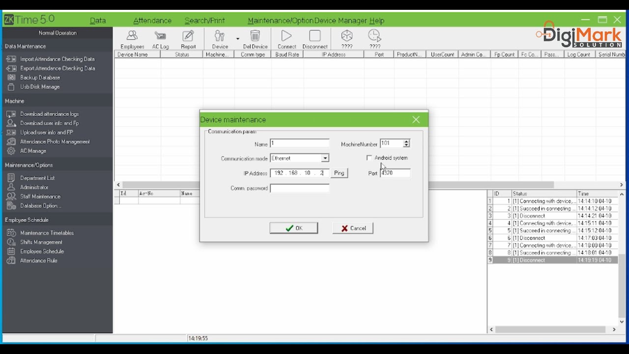 How to Configure ZKTeco Attendance Management Software Tutorial | ZKTime 5.0 | Digi-Mark Solution