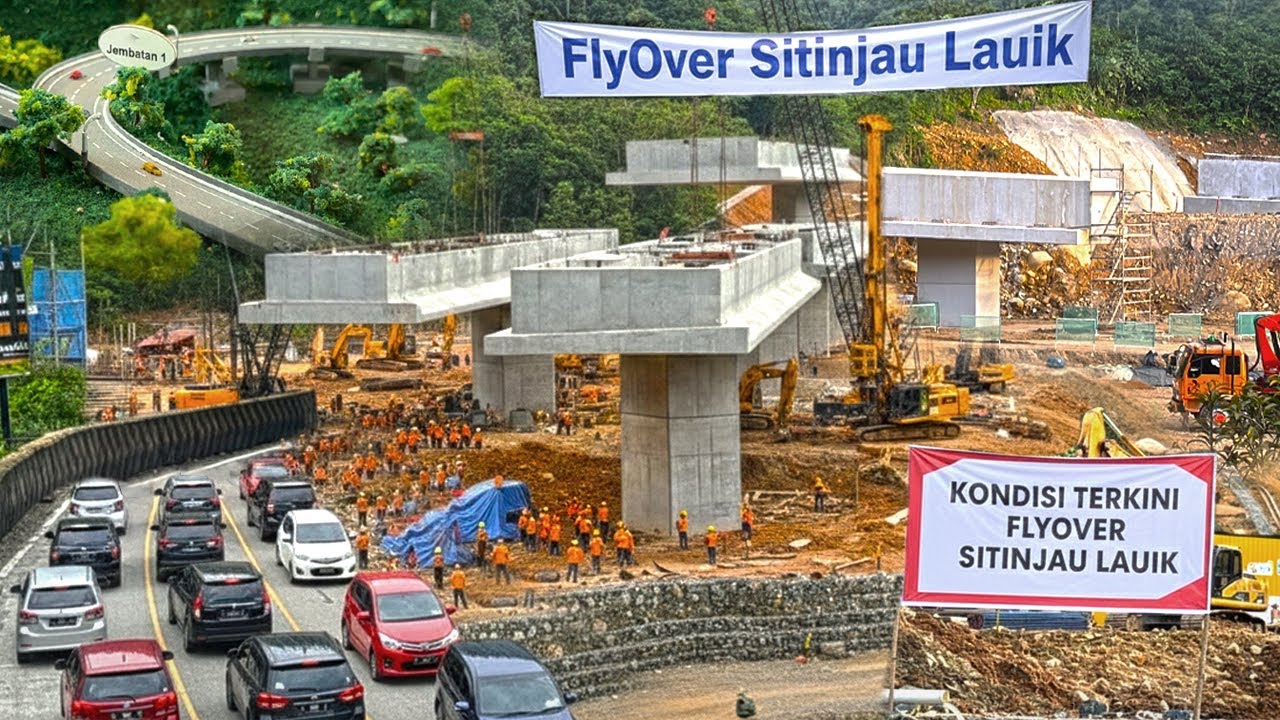 LIVE !!! KONDISI TERKINI PEMBANGUNAN FLYOVER SITINJAU LAUIK, Penampakan Tiang Flyover Berdiri Kokoh