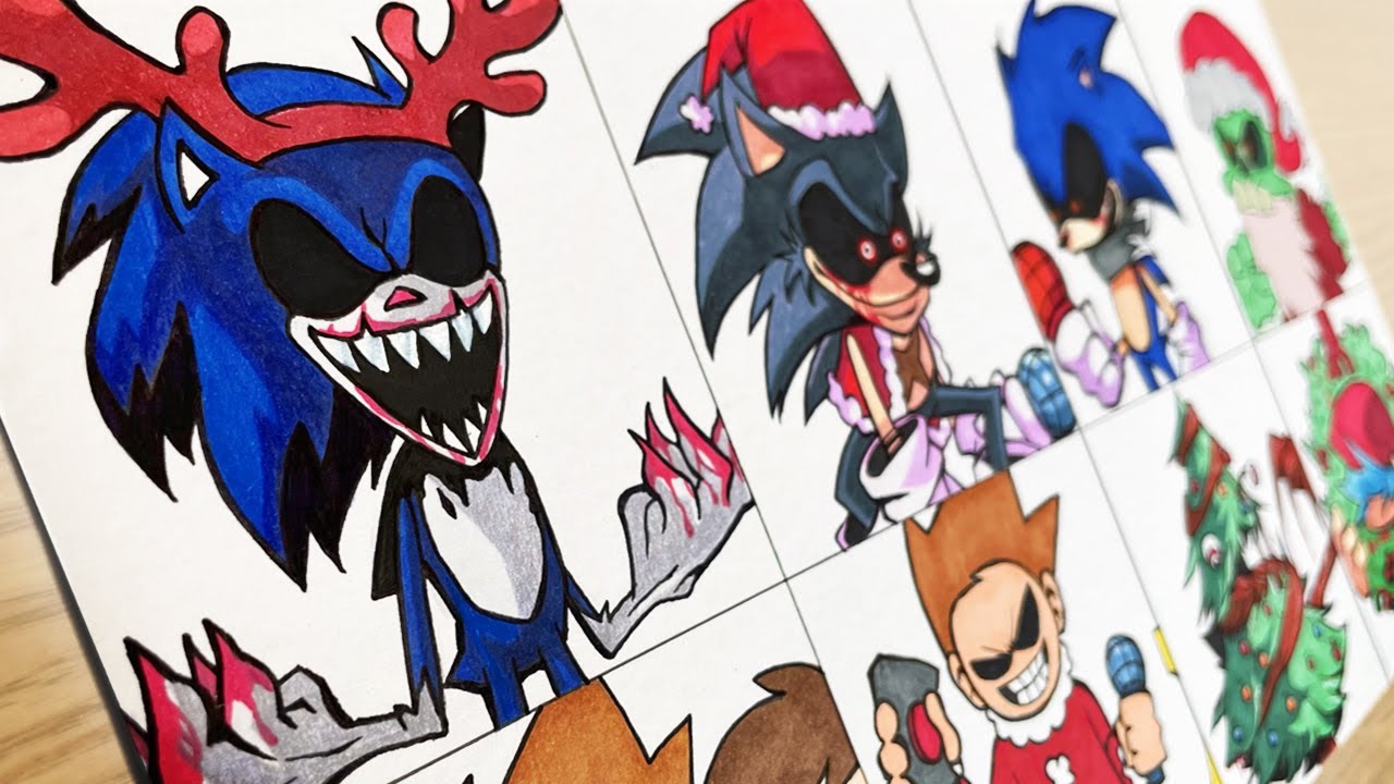 Drawing FRIDAY NIGHT FUNKIN' MOD - Holiday Sonic.EXE / Holiday mod full week2