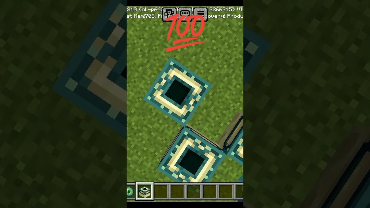 1 block portal Tic Tok hack #trending #minecraft #ytshorts #viral
