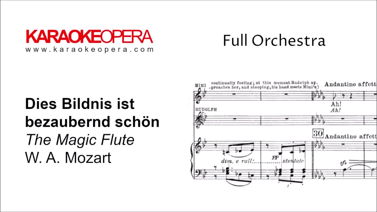 Karaoke Opera: Dies Bildnis - Die Zauberflöte (Mozart) Orchestra only with printed music