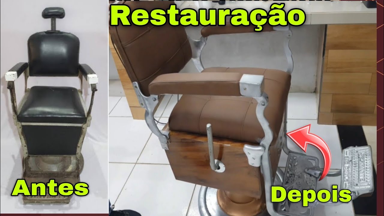 Reforma da cadeira de barbeiro ferrante antiga.