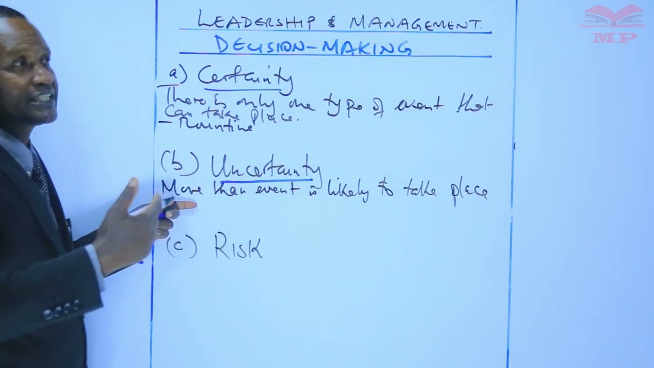 Decision Making under Various Conditions