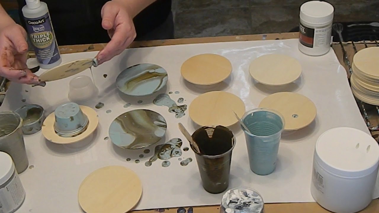 (54 ) Acrylic Poured Coasters 3 Ways!