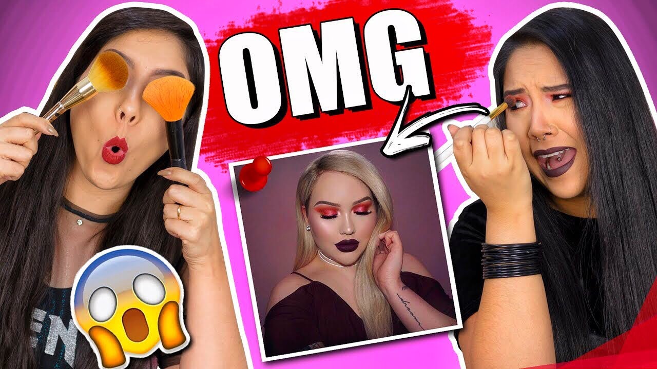 IMITANDO MAKE DA NIKKIE TUTORIALS ft. Camila Hikaru | Blog das irm&atilde;s